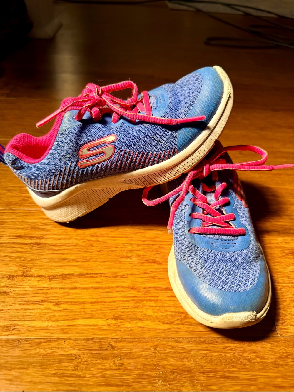 Skechers Kids Blue and Pink Athletic Sneakers